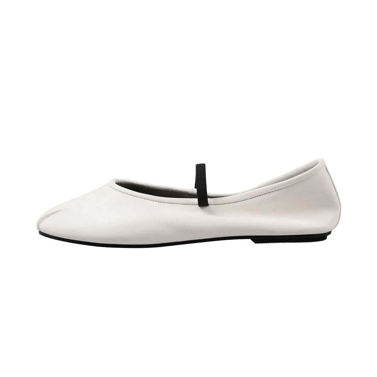 

Arden Furtado 2025 Spring sheepskin Shallow Ballet flats Round toe Pleated One-word band shoes Commuter shoes Single shoe