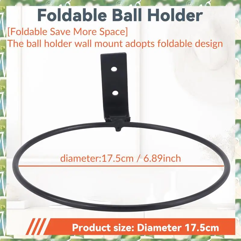 กีฬา 2 แพ็คพับผู้ถือติดผนัง,กีฬา Ball Display Rack สําหรับบาสเกตบอลวอลเลย์บอลรักบี้ฟุตบอล,2 แพ็ค