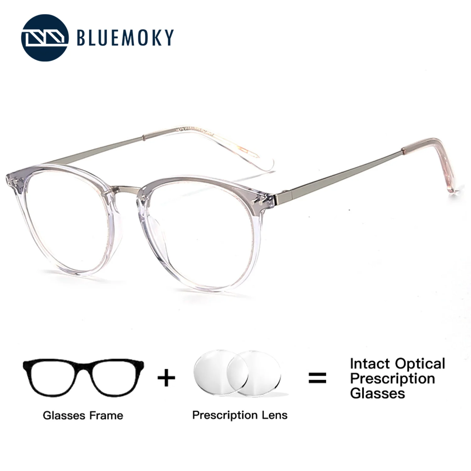 

BLUEMOKY Fashion Leopard Print Round Prescription Glasses Myopia Progressive Eyewear Handmade Acetate Optical glasses for Women