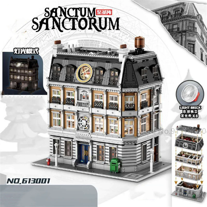 Creative Model With Led 613001 6564Pcs MOC-30628 Doctor Strange's Sanctorum Sanctum Showdown Building Blocks Bricks Kids Toys