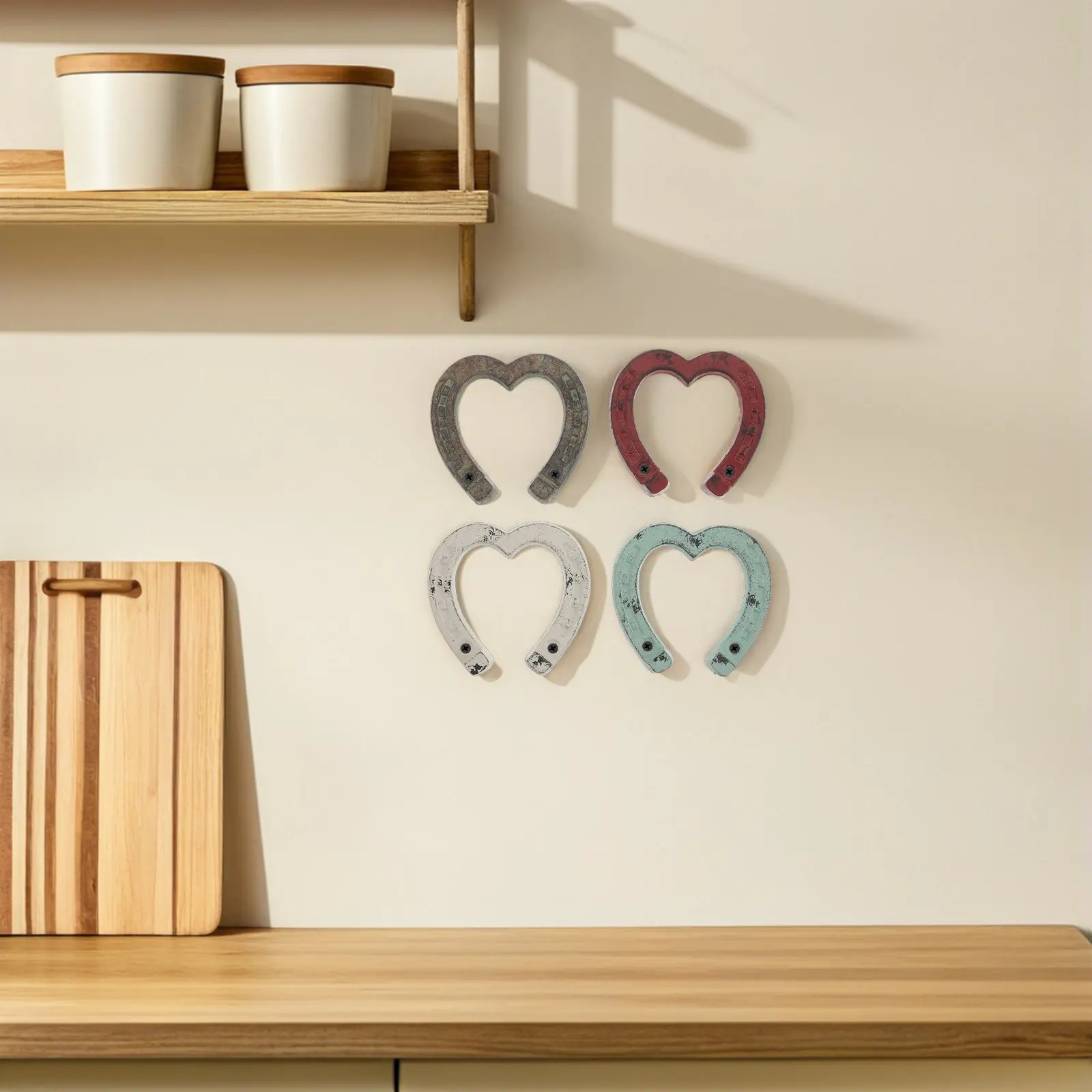 

Набор из 4 подков для декора стен - Ретро-декор из чугуна в западном стиле для дверей и улицы, украшение для гостиной, символ удачи