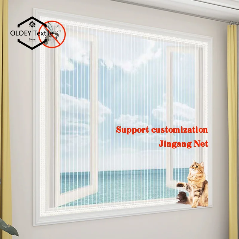 

Encryption Diamond Net Mosquito Curtains Customized Zipper Home Self Adhesive Mosquito Net White High end Stripe Zipper Edition