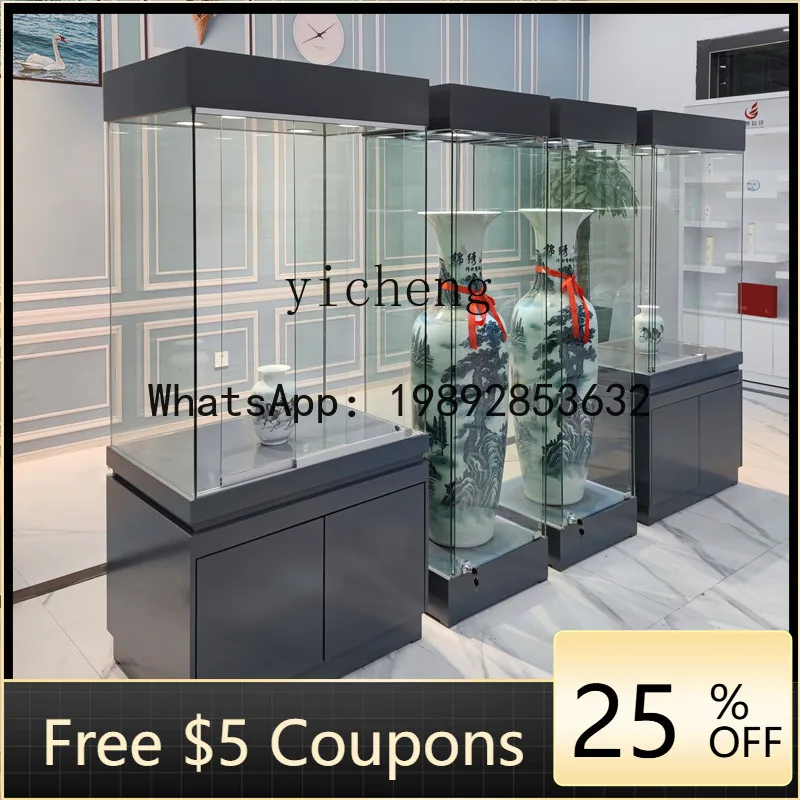 D26 Museum Glass Display Cabinet Paint Exhibition Cabinet Statue Cultural Relics Solid Wood Display Cabinet