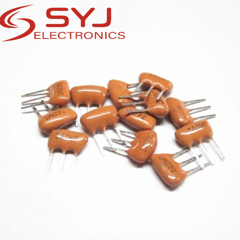 

10piece Earthy yellow ceramic crystal oscillator 3 feet Z4.0MT