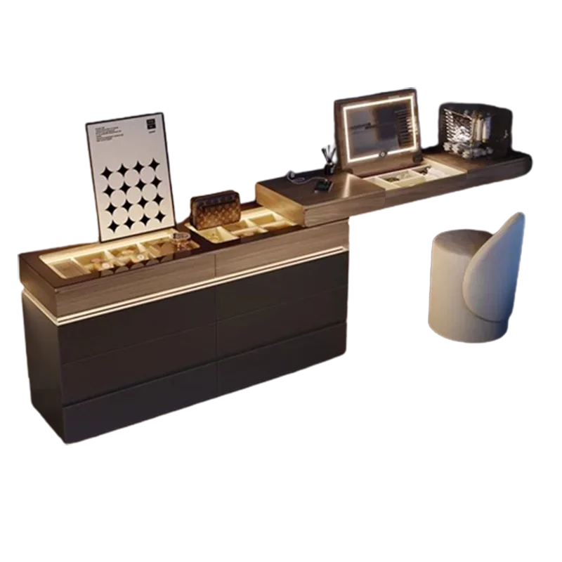 Minimalist Mirror Dressing Table Luxury Bedroom Drawer European Dressing Table Storage Girls Comoda Pra Quarto Home Furniture