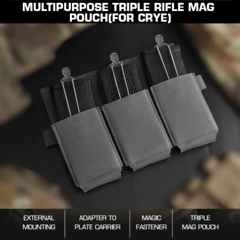 

CRYE-Compatible Multipurpose Triple Mag Pouch | Low-Profile Battle Belt System | MOLLE Rapid Reload Carrier