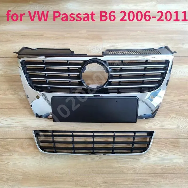 Front Bumper Center Grille Upper Grills Car Styling Chrome for Volkswagen VW Passat B6 2006-2011 Racing Grills