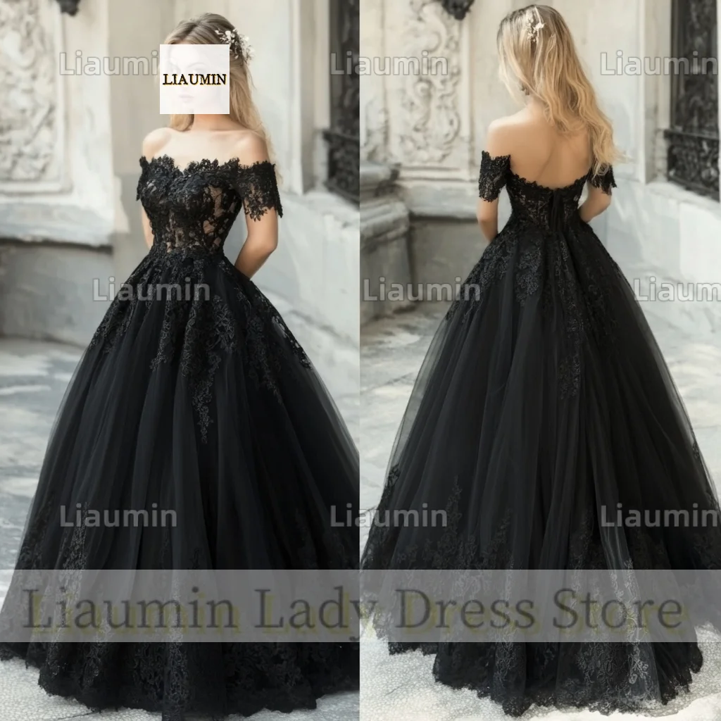 A Line Tulle Lace Applique Off The Shoulder Prom Wedding Formal Occasion Dress Evening Party Lace Up Back Custom Hand Made B1