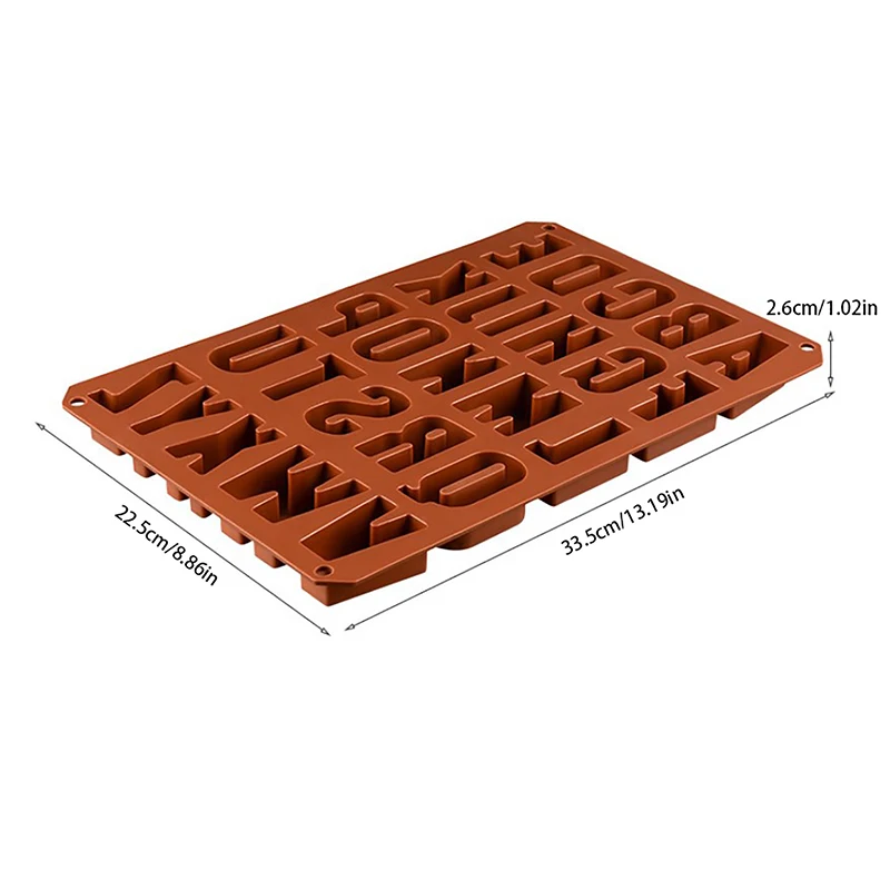 1 szt. Silikonowa forma do ciast z 26 dużymi literami alfabetu, prostokątna forma do czekolady z 26 otworami, narzędzie do samodzielnego pieczenia w domu