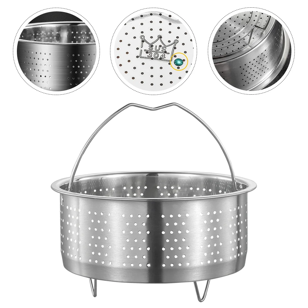 

Stainless Steel Rice Steamer Basket for Meat Food Steaming Rack Griddle Accessories Pot Portable Air Fryer