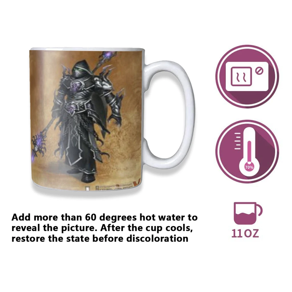 Heroes of Might and Magic Retro Game Creativity Change Color Chang mug Ceramic mug Hot Coffee Cup Breakfast Cup mug Friend Gift