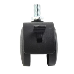 Reliable Plastic Swivel Roller Caster Wheel Suitable for Furniture, Office Chairs, Home Appliances Double Wheels, Black