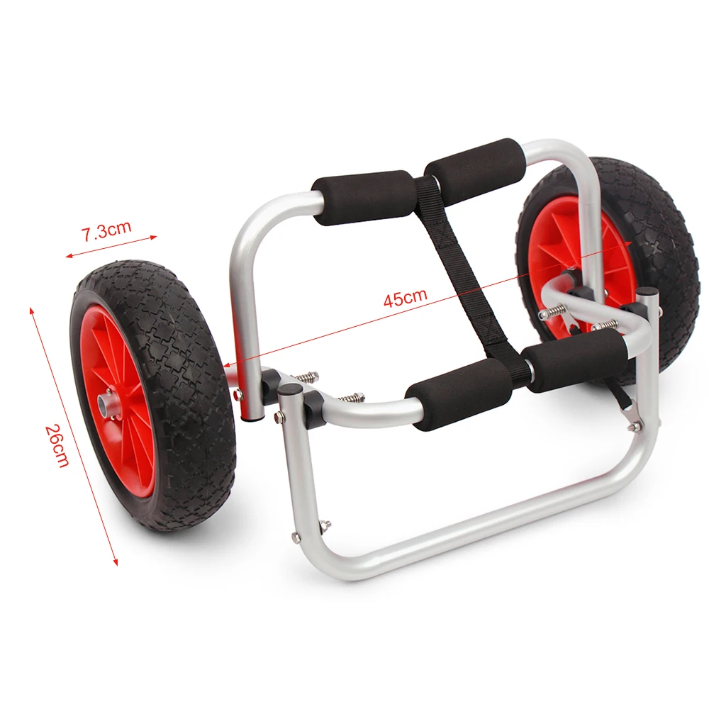 65KG Loading Outdoor Foldable Kayak Trolley Energy-saving Detachable Two-wheeled Carrier Cart for Kayak Canoe Boat