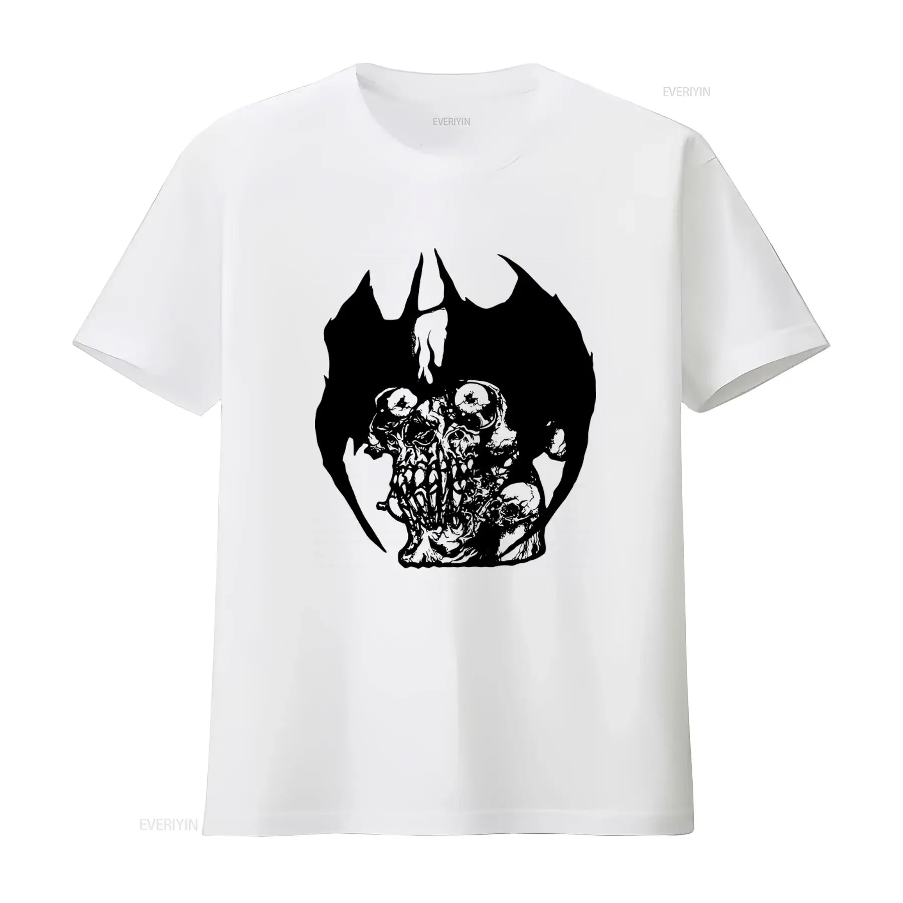 Pushead Devilman Hand Screened Pre shrunk 100 Cotton Skull Print T Shirt vintage Washed Stylish fashion graphic Breathable