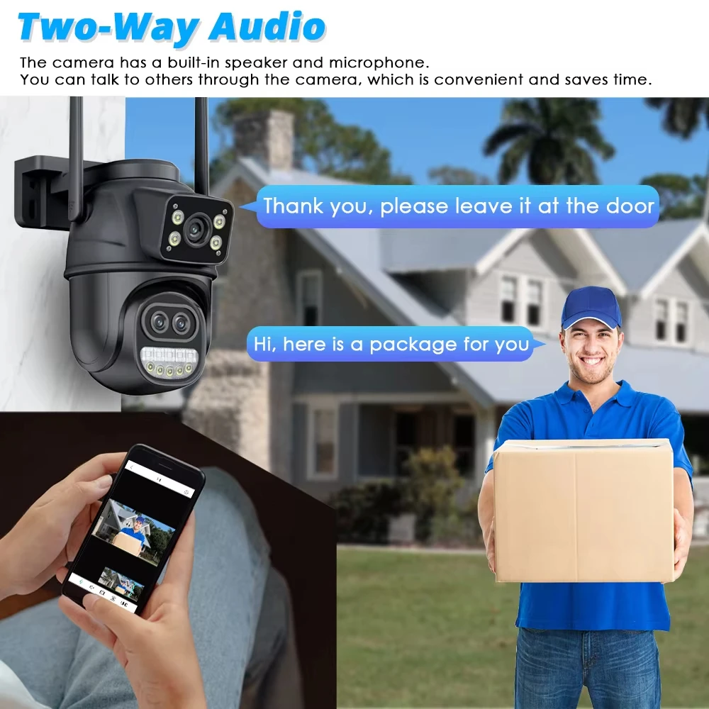 نظام مراقبة الفيديو الذكي 10CH XMEye 10CH 4K POE NVR Kit ثلاثة عدسات مسار تلقائي 9MP WIFI كاميرات 8X Zoom PTZ CCTV لاسلكي