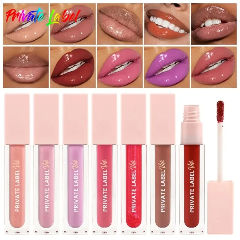 Private Label 6Ml Water Lipgloss Langdurige Hydraterende Voeding Lipmake-Up Schoonheid Cosmetica Sexy Rode Lip Tint Bulk Custom