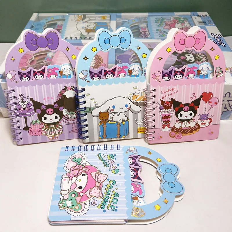 

12pcs/lot Sanrio Kuromi Melody Cinnamoroll Coil Notebook Cute Portable Note Book Diary Planner Stationery Gift School Supplies