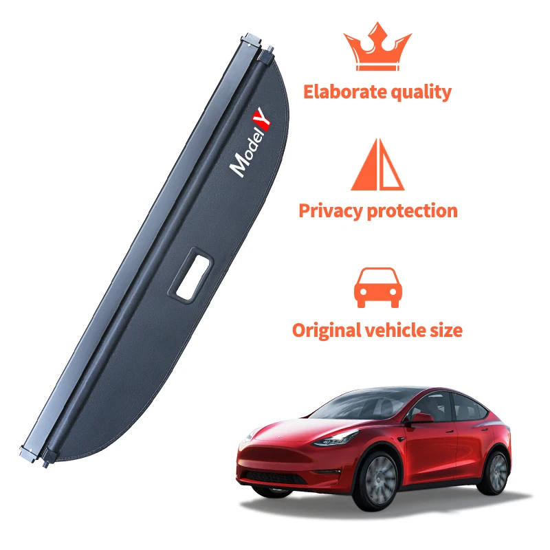 

For Tesla Model Y 2019-2023 Rear Trunk Cargo Cover Luggage Carrier Retractable Partition Storage Shield Car Interior Accessories