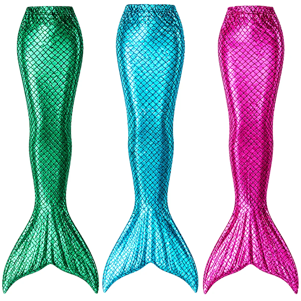 Costume de sirène pour filles, 2 pièces, jupe à queue de sirène avec short pour la natation, fête cosplay, disponible en plusieurs couleurs