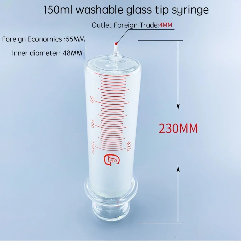 150ml/200ml/250ml/300ml/500ml/1000ml All Glass Syringes Large Sausage Device Glass Sample Extractor Glass Injector Large Caliber