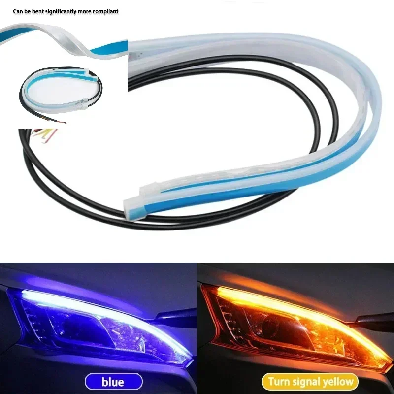 2Pcs 12V Led Guide Streifen Scheinwerfer für Auto Tagfahrlicht Blinker Birne DRL Sequentielle Switchback 30cm/45cm/60cm
