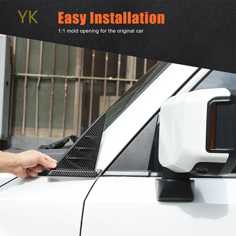 

ABS Carbon Fiber Car Rear Mirror Side Triangle Spoiler Plate Trim For Toyota Land Cruiser Prado 250 LC250 24-25 Car Accessories