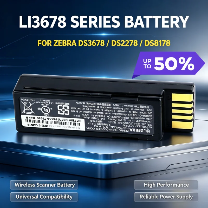 3.7V Replacement Li‑ion Battery for ZEBRA DS3678 DS2278 LI3678 DS8178 Wireless Barcode Scanner BTRY-DS81EAB0E-00/82-176890-01