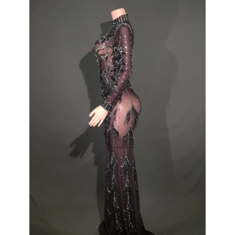 Geburtstag Urlaub Party Kleidung Nachtclub Party Party Leistung Sexy Helle Strass Elastische Memory Kleid Abendkleider Luxus