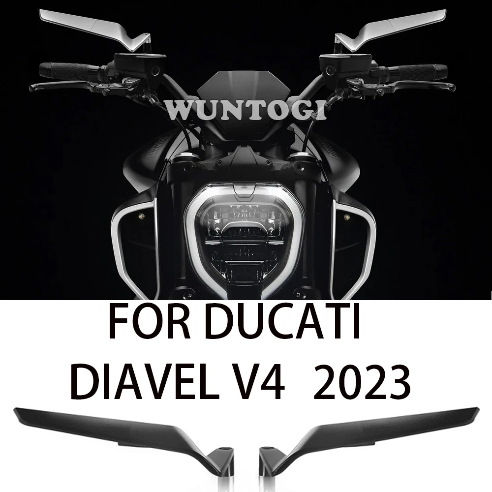 2023 Diavel V4 Accessories Mirror For Ducati DIAVEL V4 Motorcycle Rearview Mirror New Aluminum Rotable Small Wing Rearview Mirro