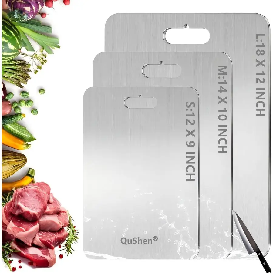 

Cutting Board, 100 Pure Titanium Cutting Boards for Kitchen, Double Sided FoodGrade Chopping Board Dishwasher Safe Easy to Clean