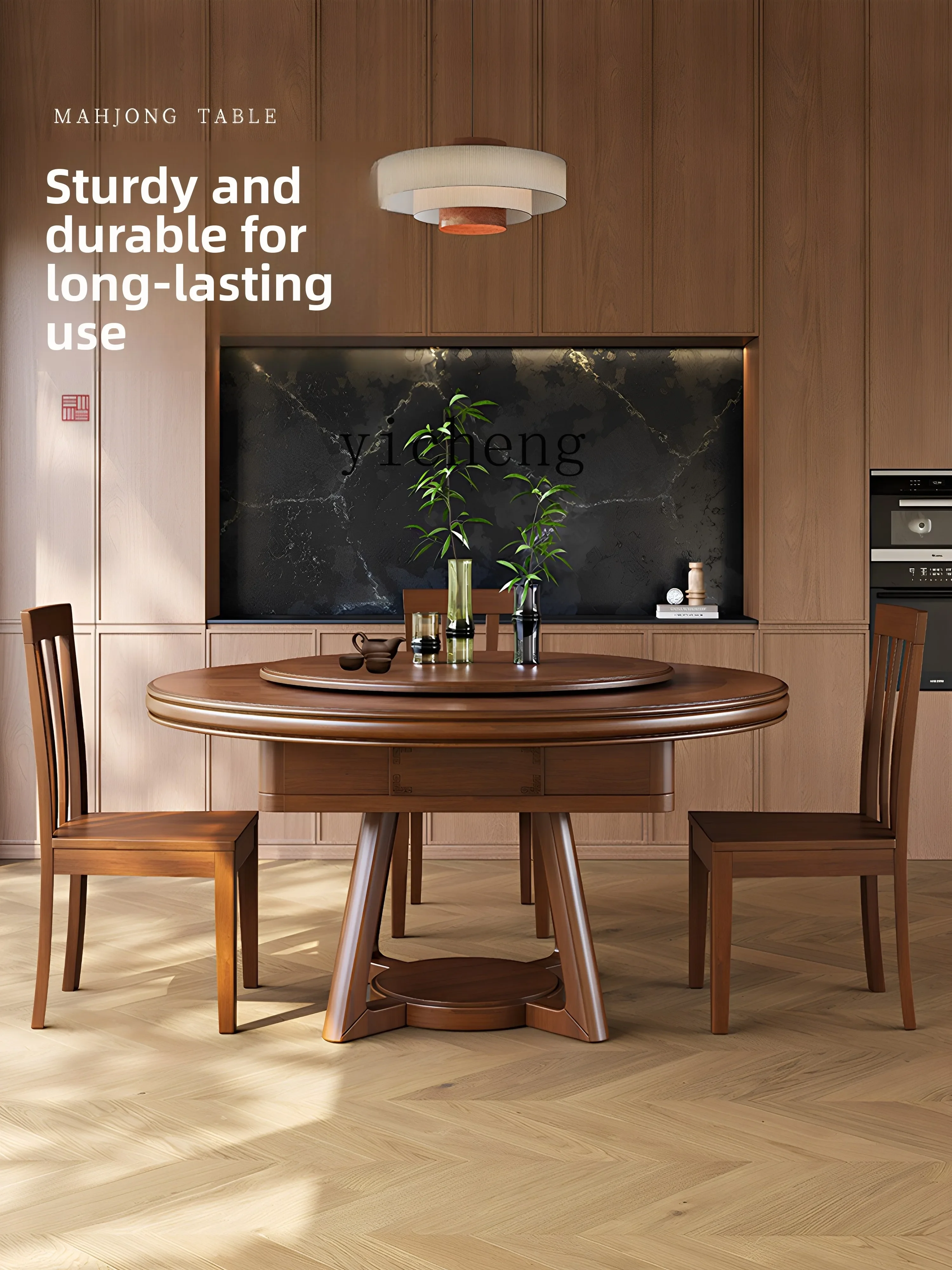 

Round Table Mahjong Machine Fully Automatic Home Mahjong Table Dining Table Dual-use Home Silent Electric