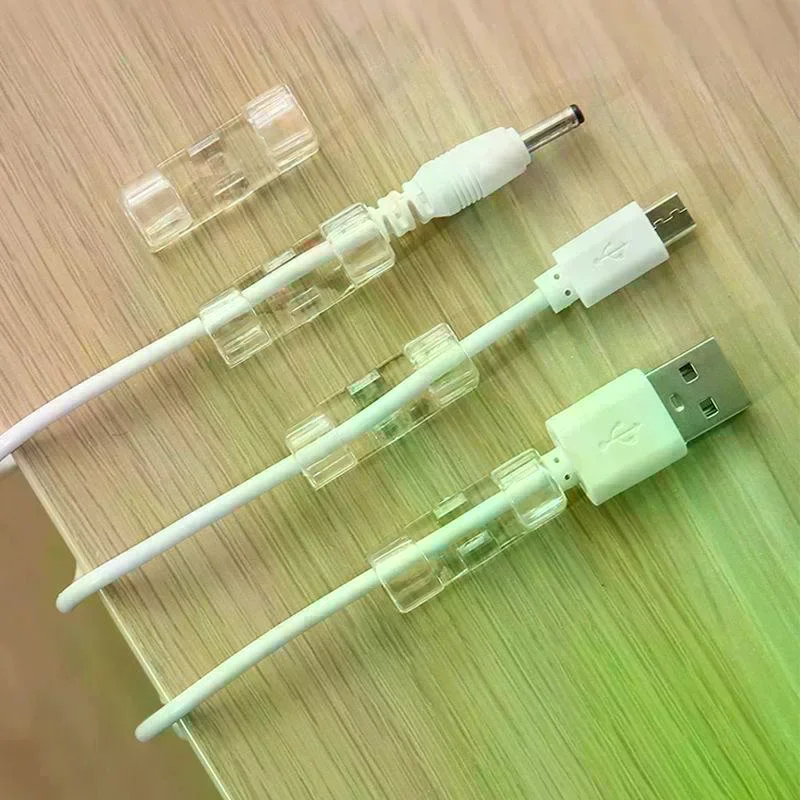 20Pcs Clear Adhesive Cable Clips Strong Stickiness Easy Install For Home Office Desk Car Wire Management Storage