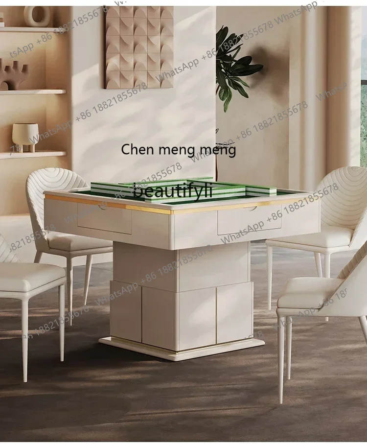 

182C Liftable electric mahjong table rock board fully automatic dining table coffee table mahjong machine integrated multifuncti