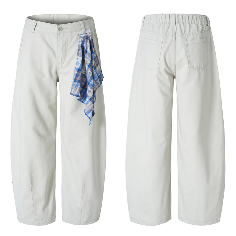 

Oversized Baggy Wide-leg Casual Pants Men's 100% Cotton Fashion Harajuku Loose Trousers Dance Hip-Hop Y2K Streetwear