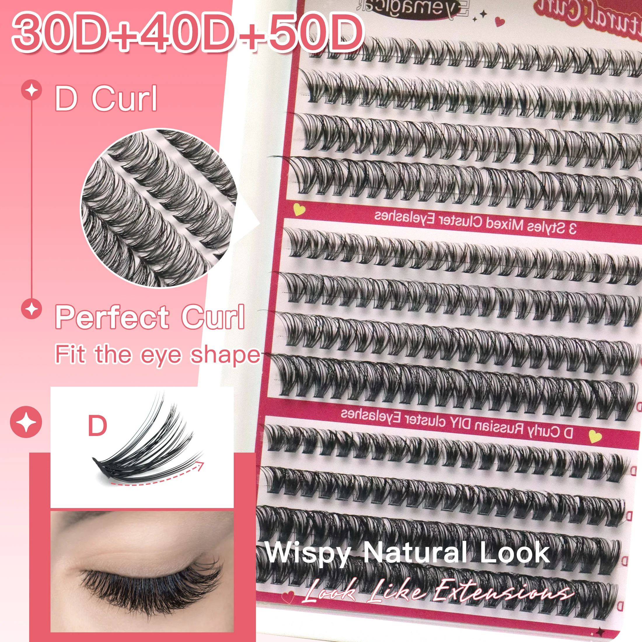 Profesjonalny zestaw do samodzielnego montażu kęp rzęs z klejem, uszczelniaczem i aplikatorem, wysokiej jakości zestaw do przedłużania rzęs metodą kęp, w formie tacki.