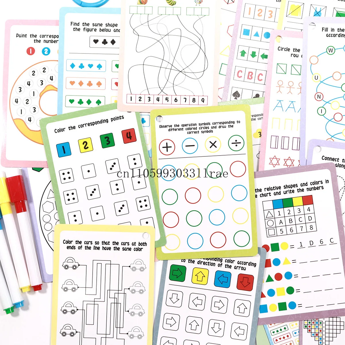 Thinking Training Card Cultivate Children's Concentration Erasable and Reusable, Suitable for Children Aged 3-6