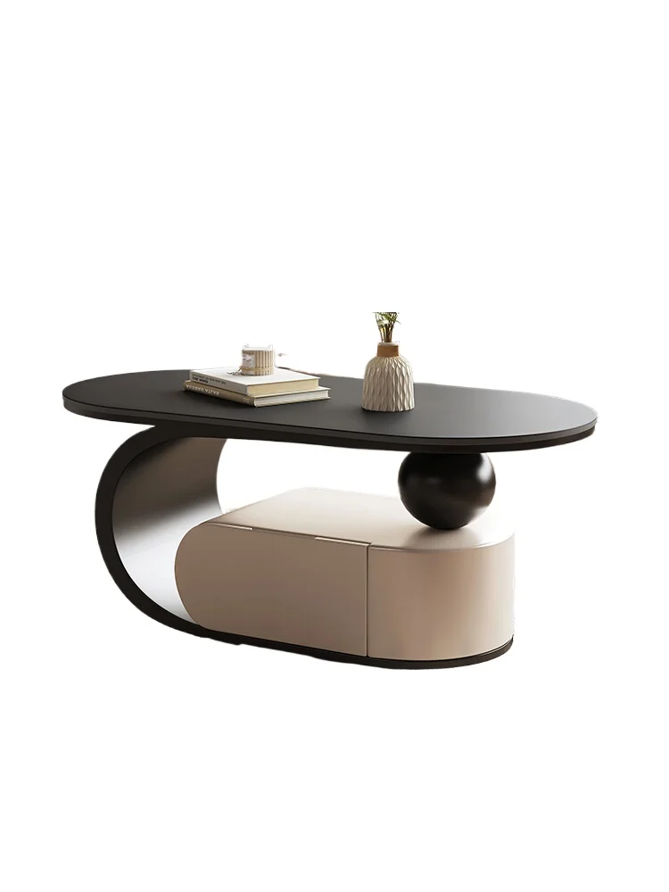 

Simple living room household small apartment oval coffee table