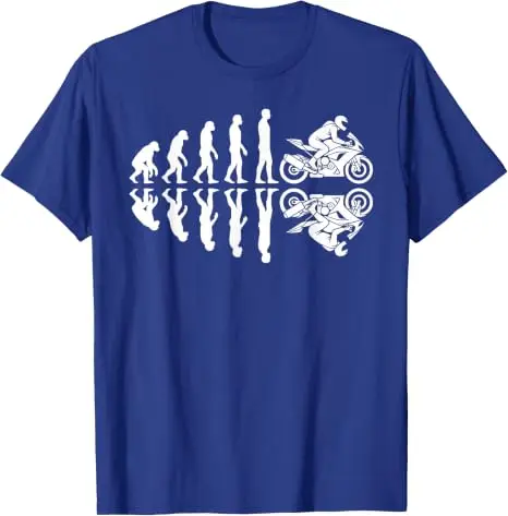 Lustiges T-Shirt mit Motiv „Menschliche Evolution zum Motorradfahrer“, Y2k-Motorrad-Evolution-Design, lustiges Motorrad-T-Shirt für Herren – Detail 15