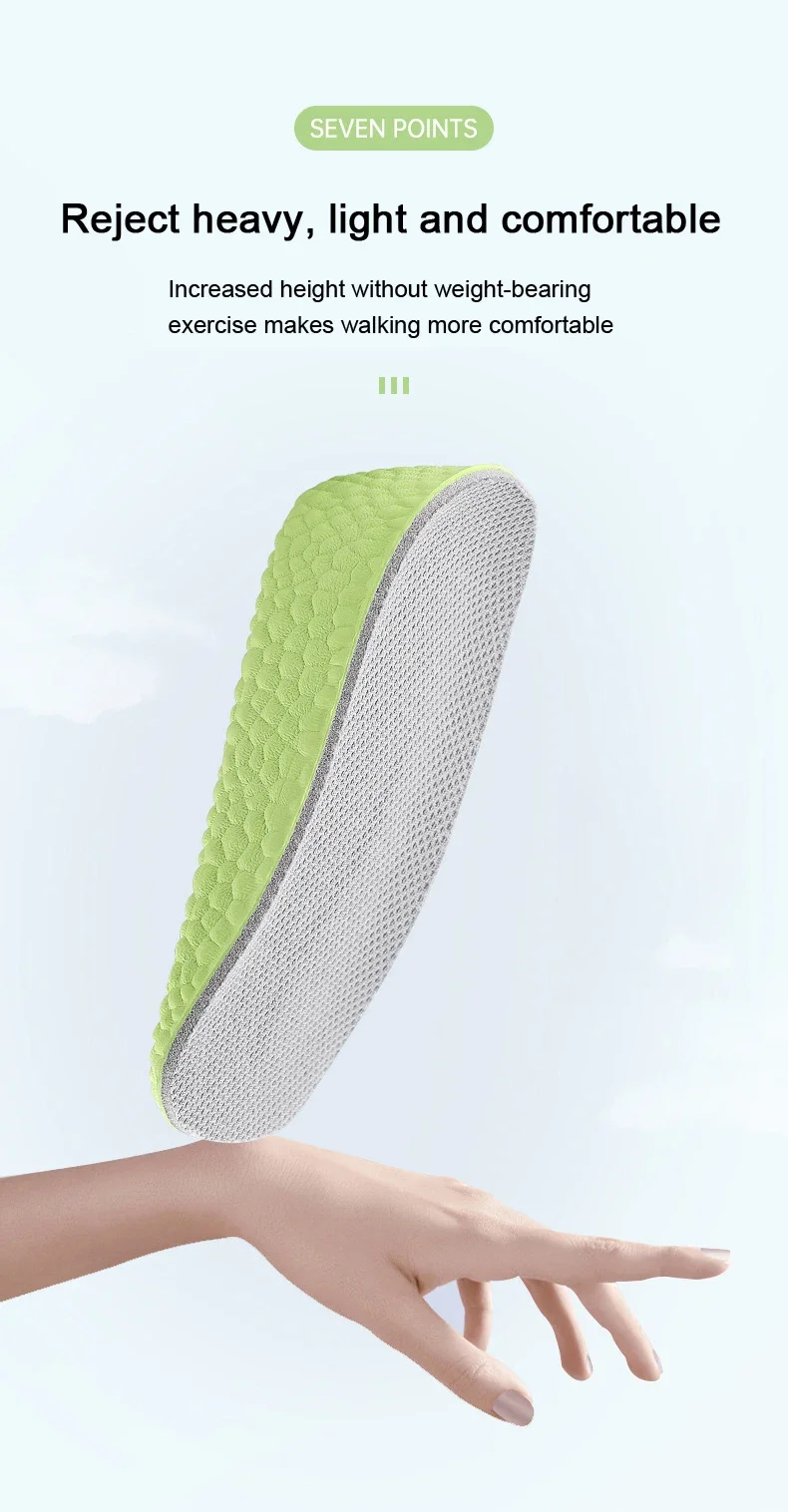 Seven Point Height Increase Insoles Invisible Inner Heightening Pad Sneaker Half Cushion Sports Shoes Boost Pads for Men Women