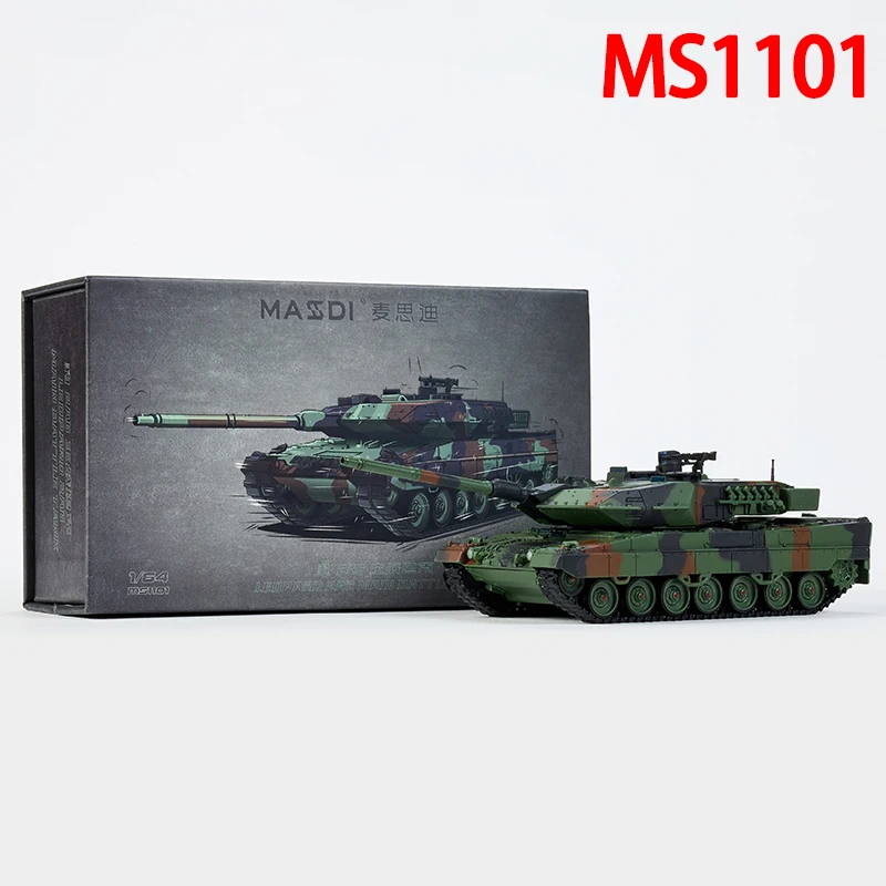 

MASSDI 1/64 Leopard 2A6 основный боевой танк из сплава, военная модель автомобиля, статическое украшение, коллекционные подарки, игрушки