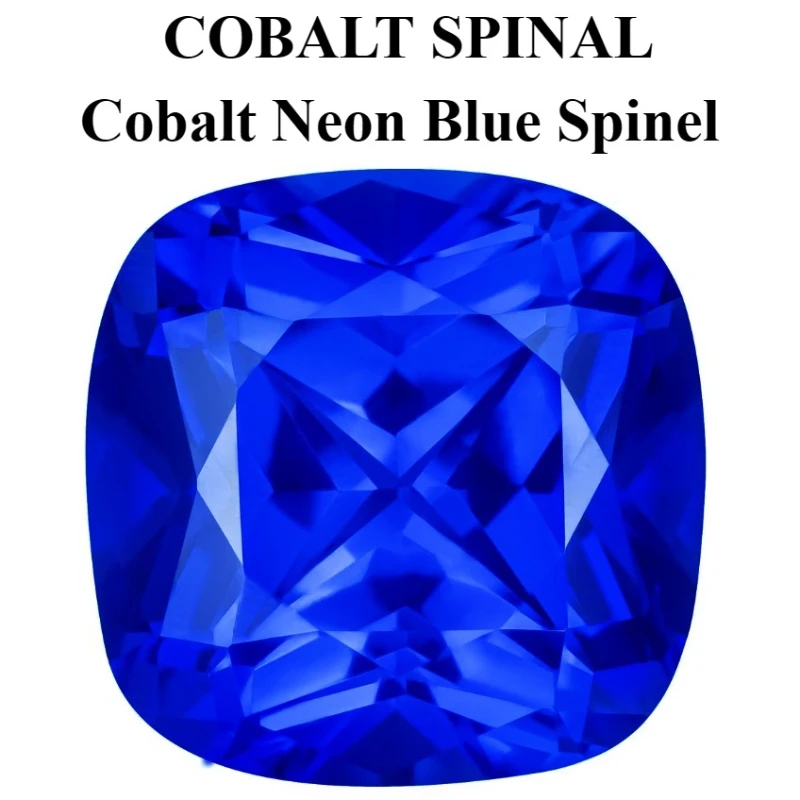 

Cobalt Neon Blue Spinel synthetic spinal vivid blue cobalt spinal luxury jewelry making 9mm 8mm cushion cut lab gemstones
