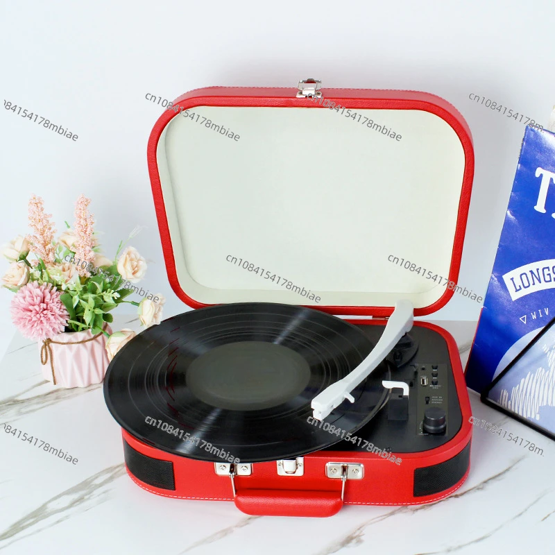 Simple and Stylish Vintage Vinyl Record Player Portable Bluetooth Speaker Decoration Living Room Gift