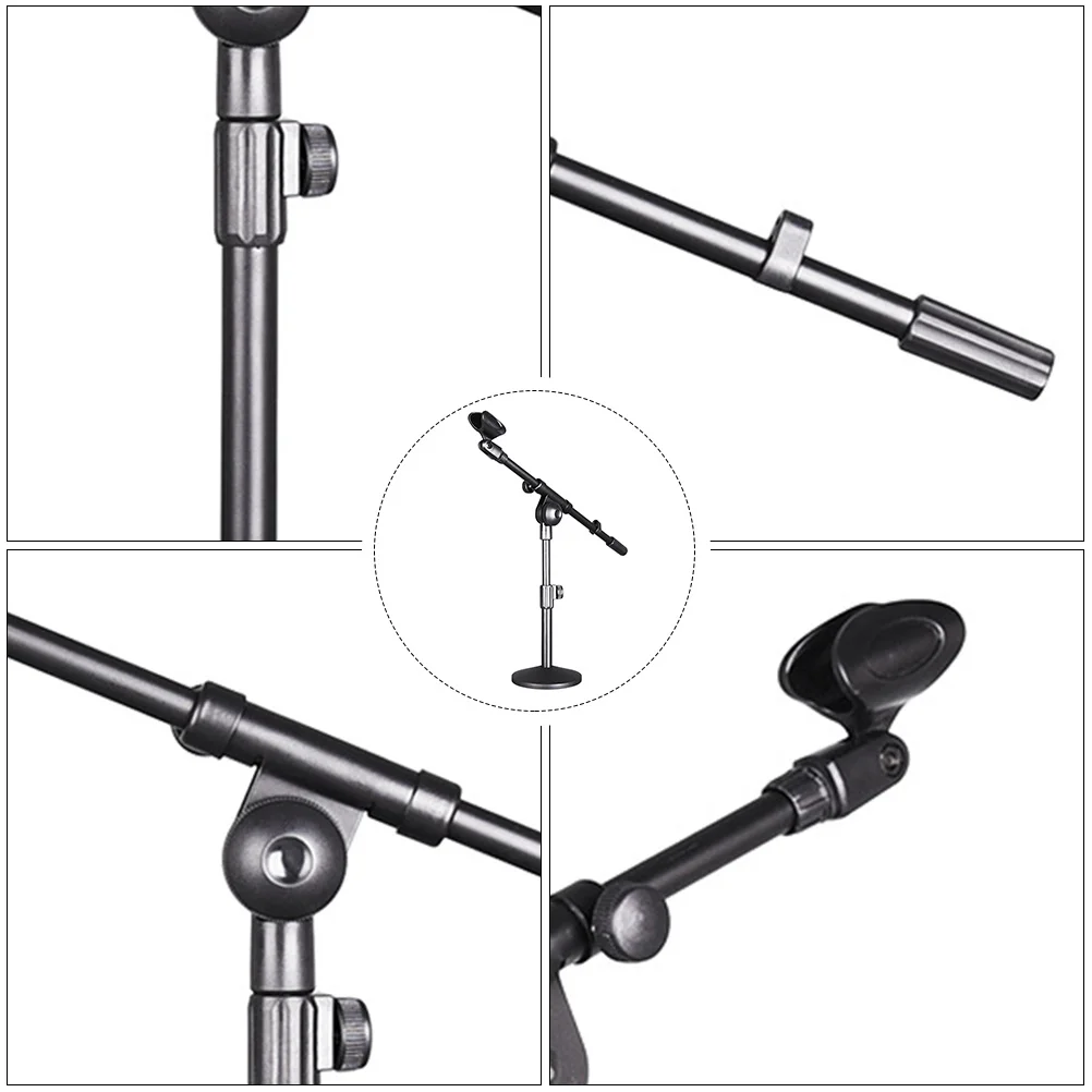 

Desktop Microphone Stand Adjustable Height Base Microphone Holder for Home Office Performance Mic Bracket