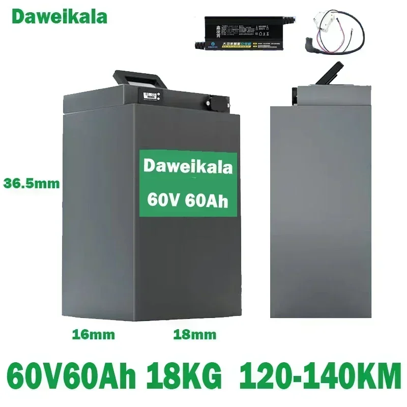 Batterie au lithium pleine capacité pour moto électrique, batterie à haut débit, tricycle, 48V, 60V, 72V, 45Ah, 60Ah, 70Ah