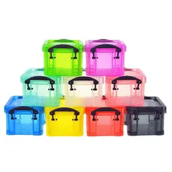 Candy Color Mini Buckle Storage Box Transparent Multi-functional Mini Storage Container Plastic Minimalism Desktop Organizer Box