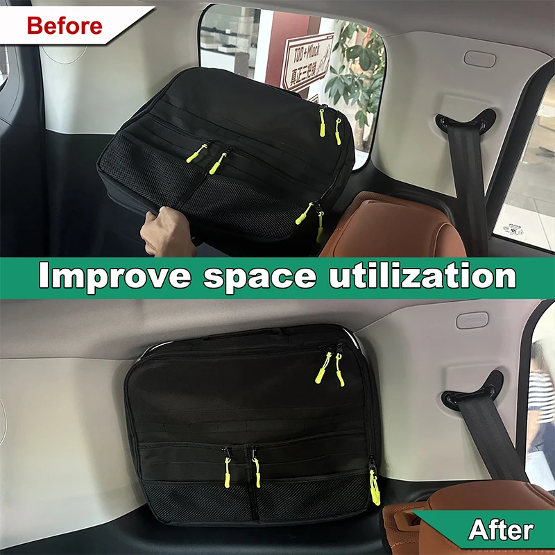 Rear Window Multi-function Storage Bag for Haval H9 2024 + Car Trunk Oxford Cloth Adsorption Bag Auto Storage Accessories