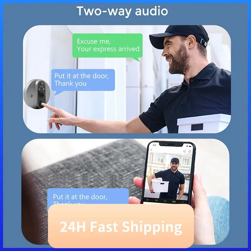 

1 компл. Tuya беспроводной видеодомофон дверной звонок камера 1080P умный дом цифровой глазок дверной просмотрщик дверной глазок