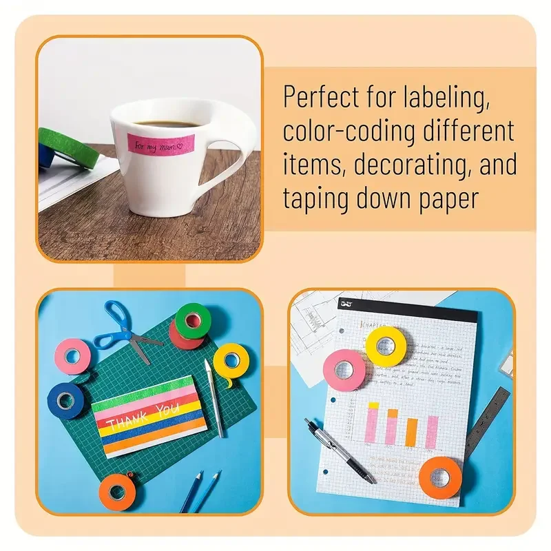 8 لفات من شريطٌ لاصق ملون للرسامين الملونين، أشرطة ملصقات فنية ملونة بألوان قوس قزح للحرف اليدوية المتحركة في الفصول الدراسية