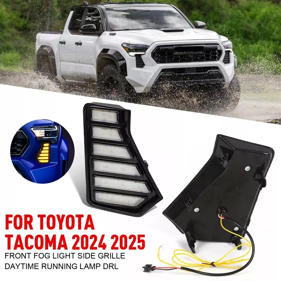 For Toyota Tacoma 2024 Grille Fog Light DRL Daytime Running Lights LED Turn Signal Daylight 52128-AK010 52127-AK010