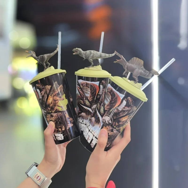 

New Genuine Cup Dinosaur Straw Cold Cup Movie Surroundings Accessories Water Cup Tyrannosaurus Rex Doll Toy Gift